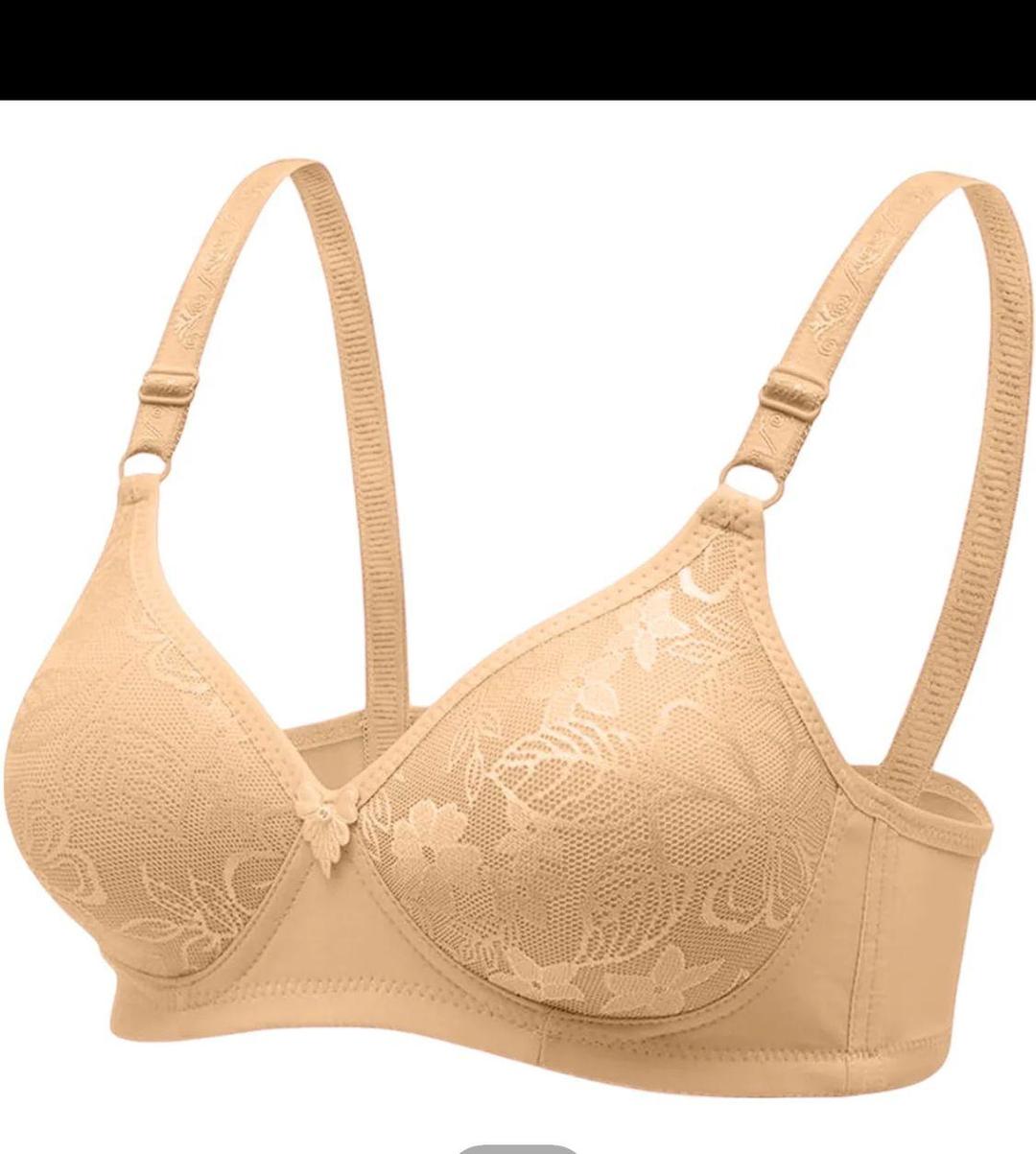 Pink Floral Lace Padded Bra for Daily Wear